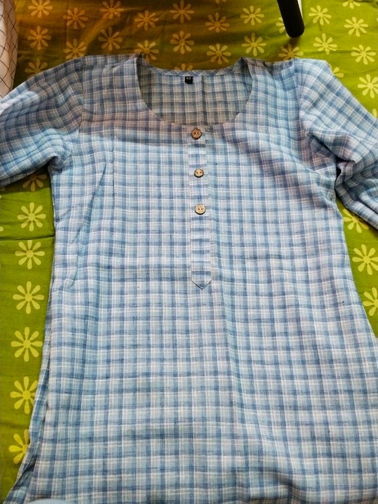 BLUE SHORT KURTI