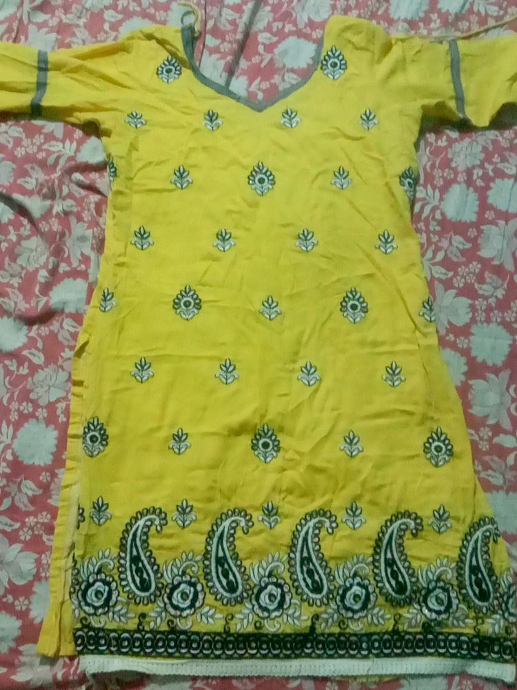 Yellow Colour Kurti For Women's