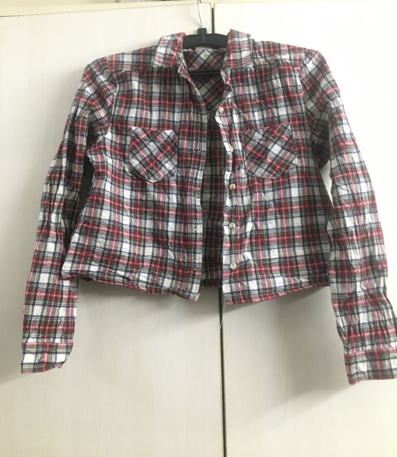 Cropped Flannel Women Shirt