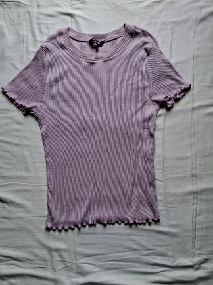 Fitted Ribbed T Shirt