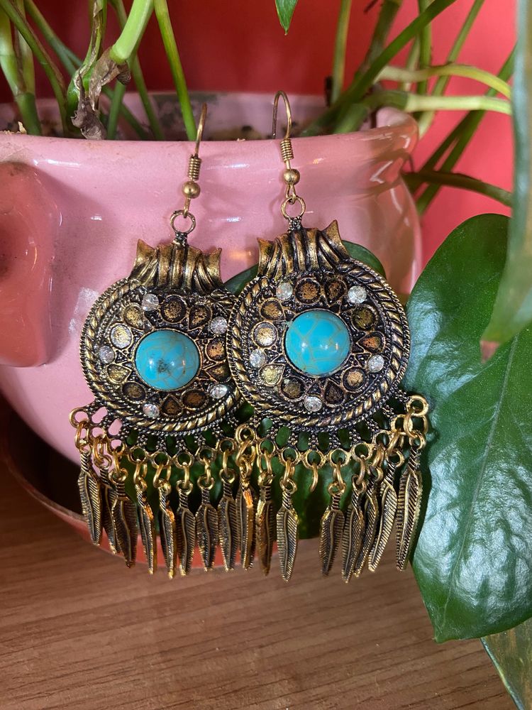 Jhumka Earring And Dreamcatcher Earring Set Of 2