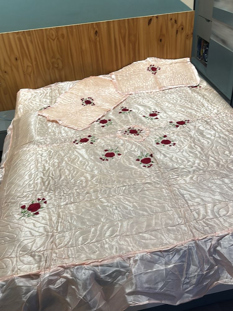 Peach Satin Bedsheet