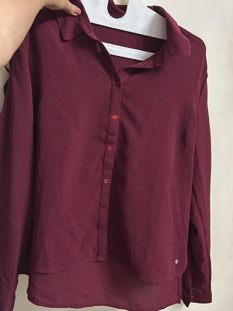 Maroon Stylish Formal Shirt