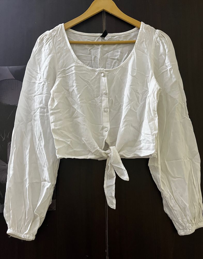 White Buttoned Top From H&M