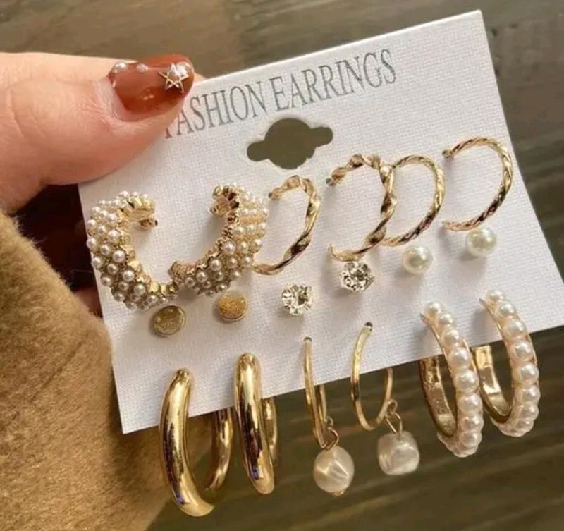 9 Pairs Of Beutiful Earings & Studs