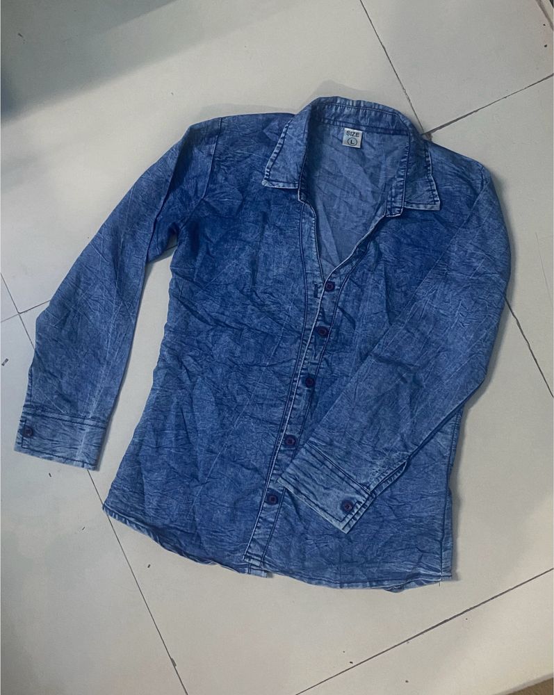 Women Blue Denim Shirt