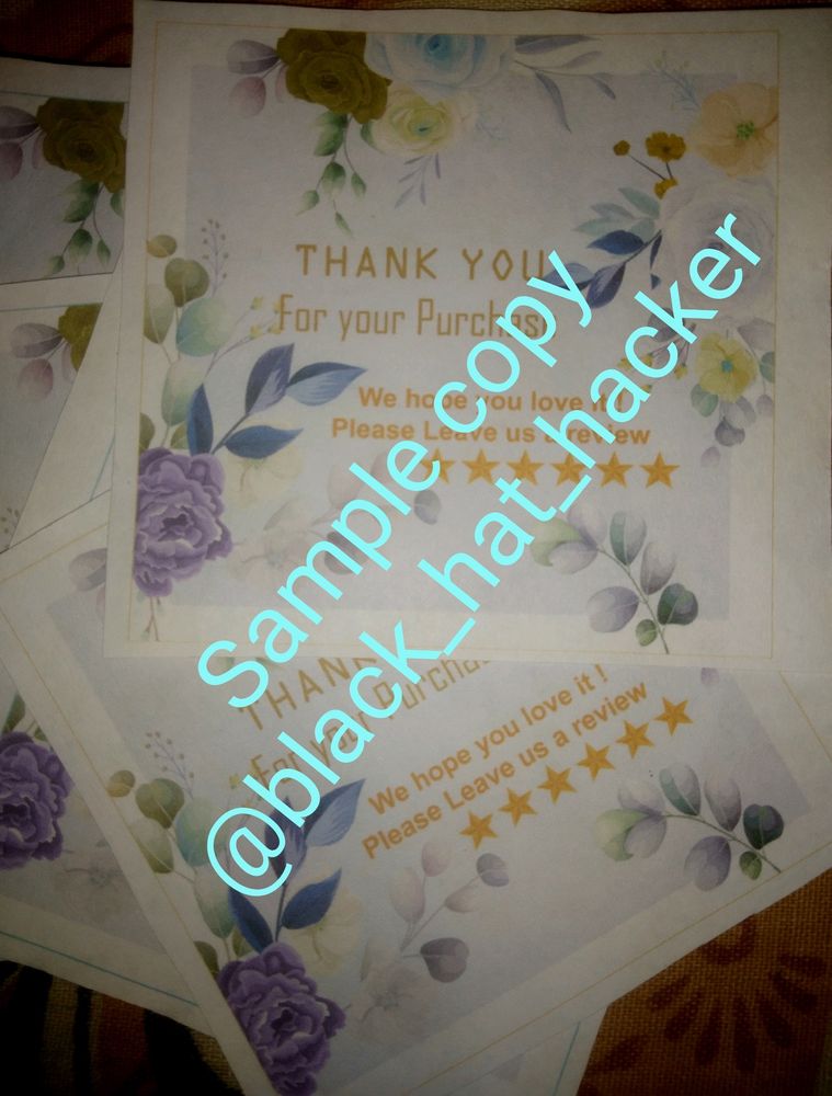 Thanku You Message Card (NON STICKY)