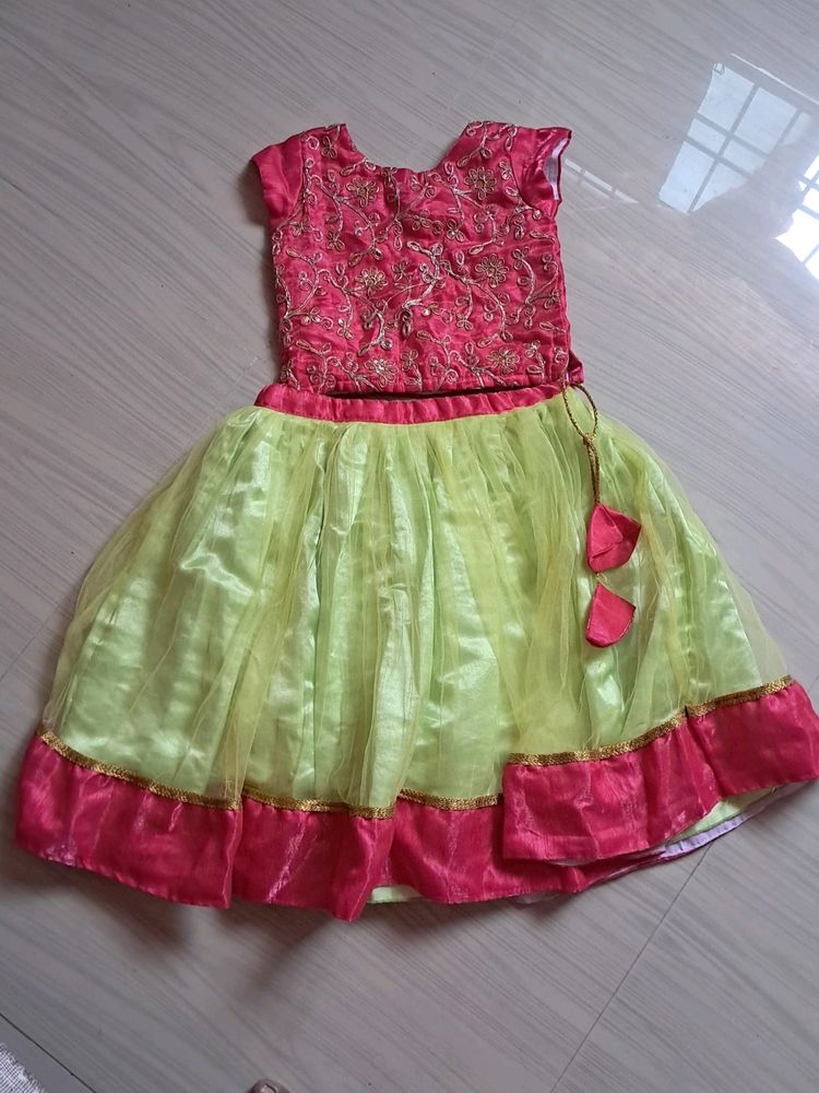 Green And Pink Baby Dress