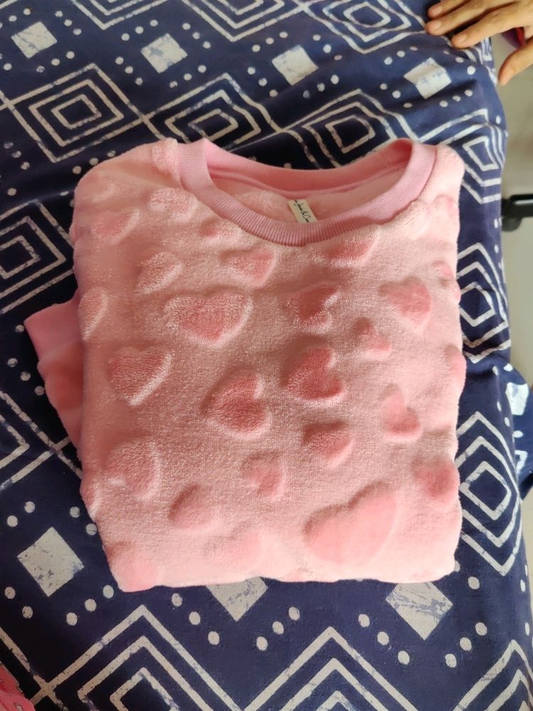 Beautiful Pink Full Sleeve Woollen Sweater For Beautiful Girls