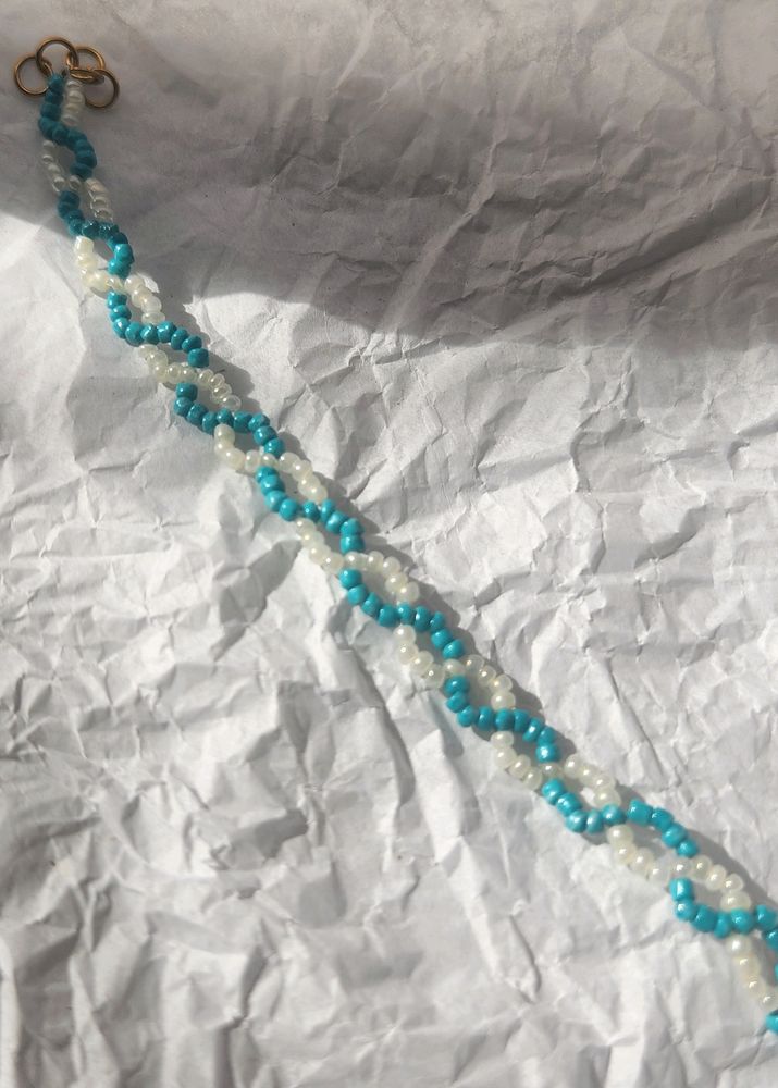 Beaded Bracelet Turquoise And White