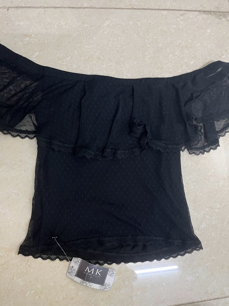 H&M Off Shoulder Black Top