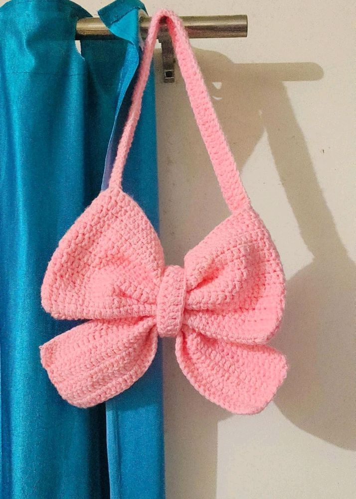 Handmade Crochet Bow Bag