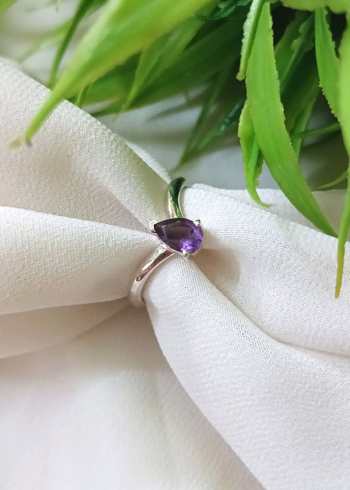 Pure Silver With Amethyst Stone