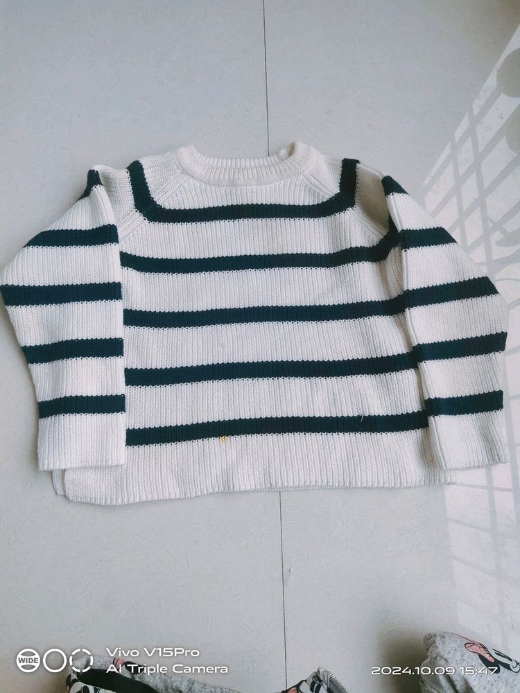 ZARA STRIPED KNIT SWEATER