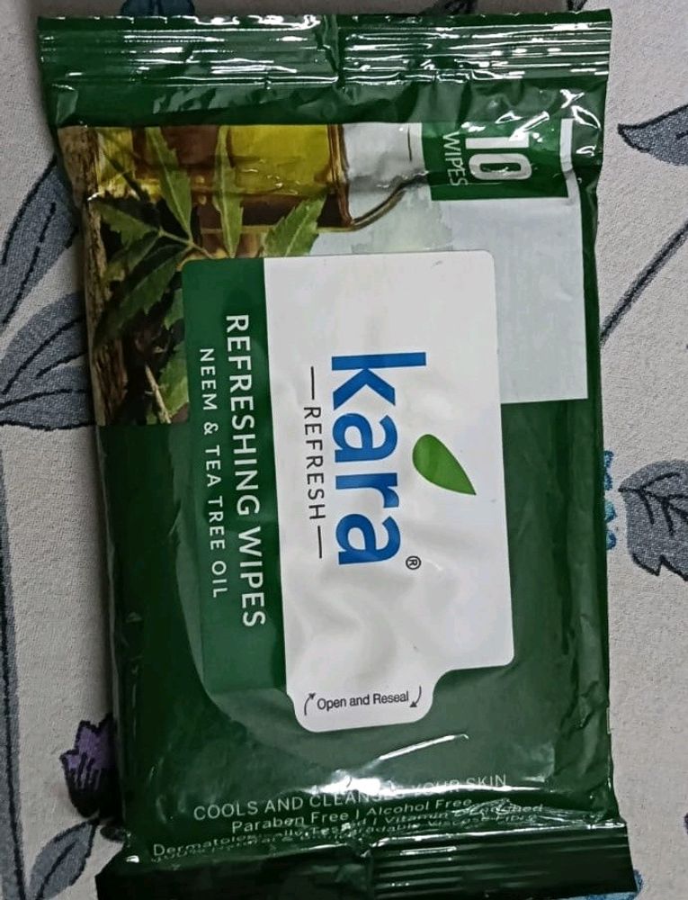 Kara Refresh Refreshing Wipes Neem nd Tea Tree Oil