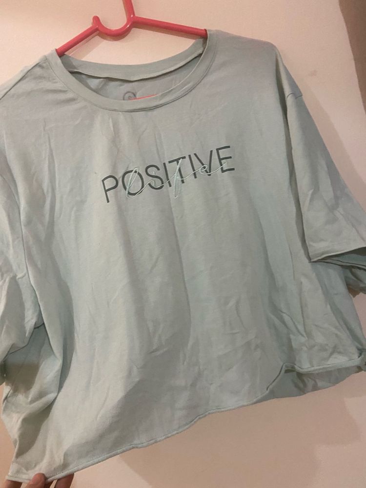 “Positive” crop tee