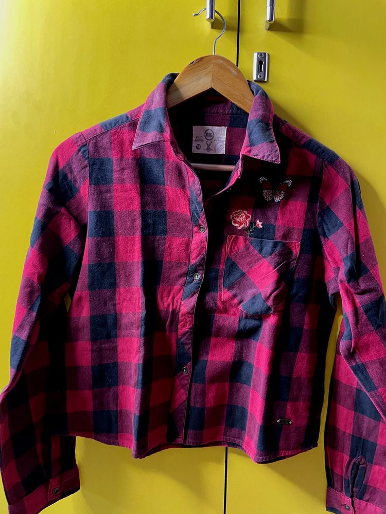 Red & Navy Checked Shirt