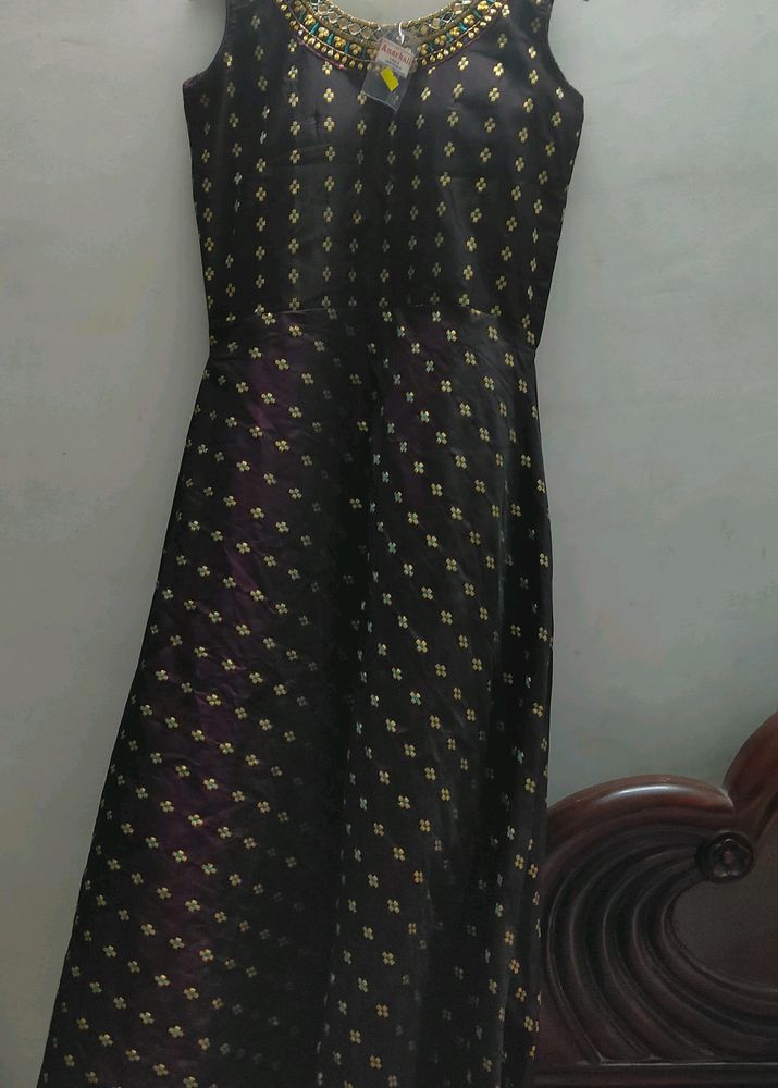 Ethnic Partywear Gown with Embroidery & Lining