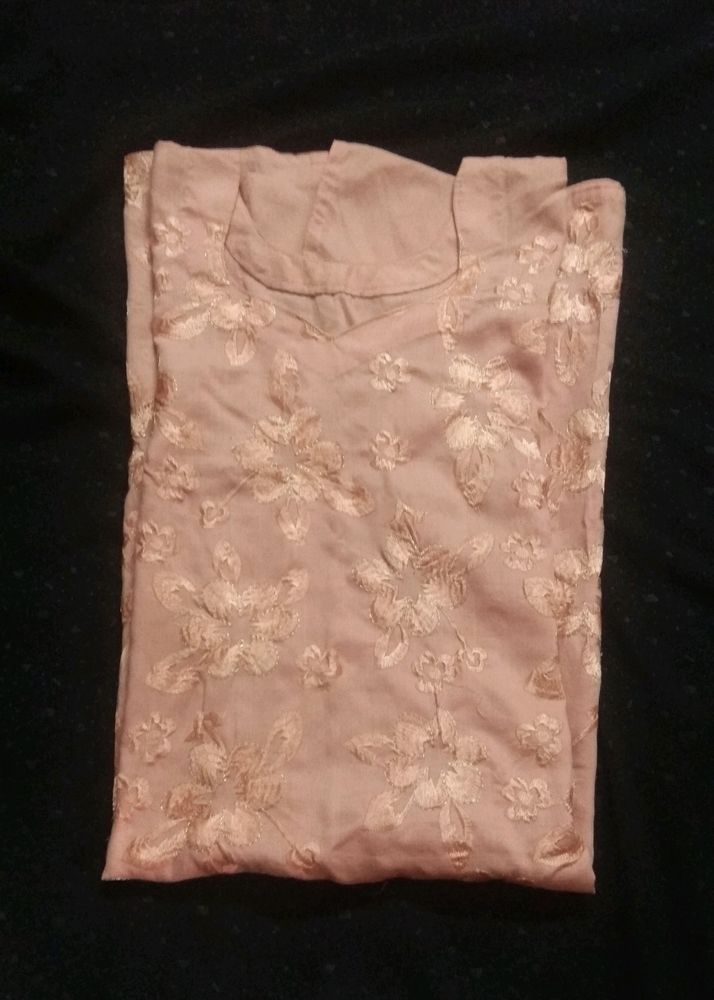 Peach Floral-design Kurti