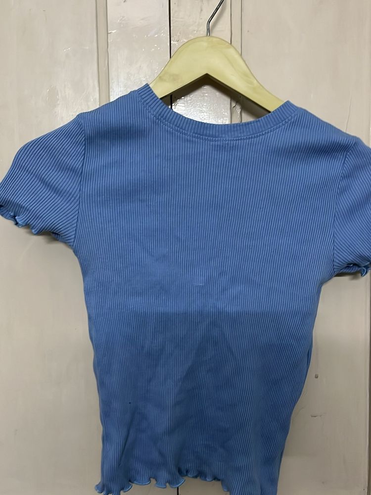 Blue Crop Top For Girls