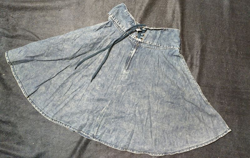 Denim Y2k Skater Skirt