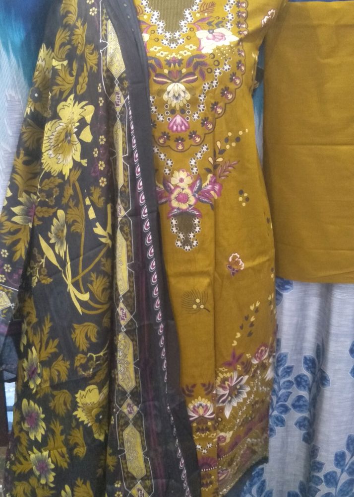 Diwali Drop Karachi Cotton Printed Suit Unstitch