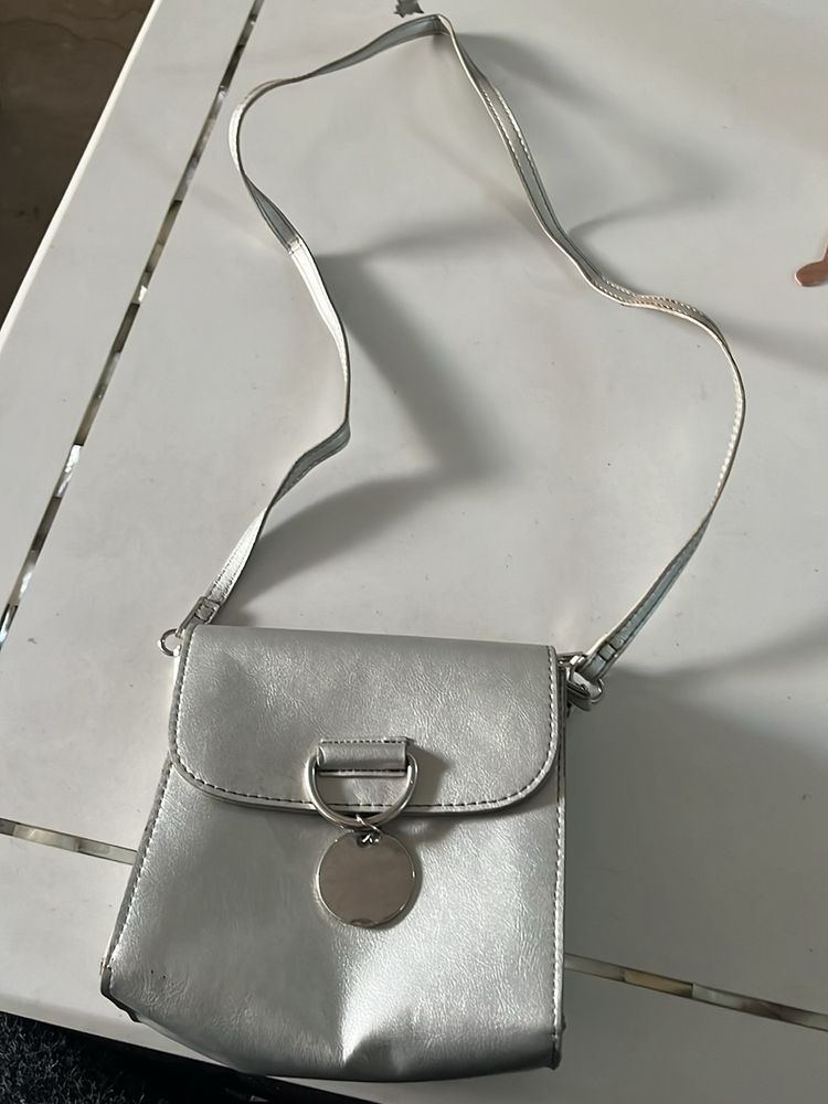 Silver Sling Bag