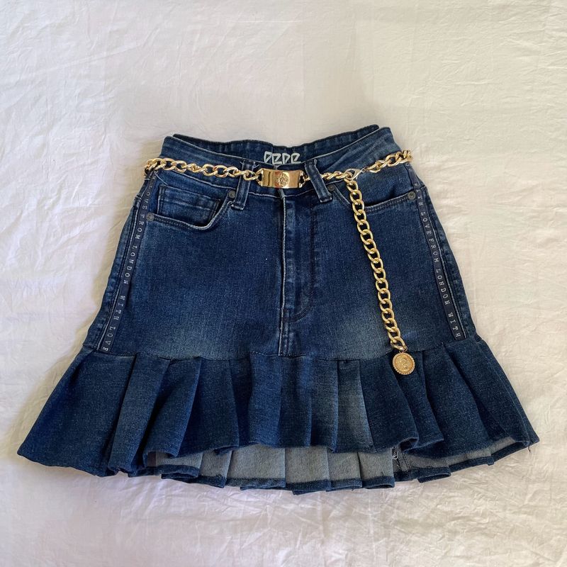 Highrise Pleated denim skirt By Pepe Jeans