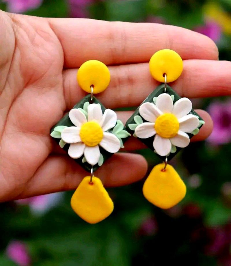 Clay Flower Earring No 13