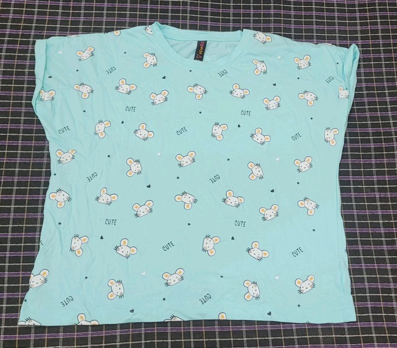 Mouse Print Blue Tshirt