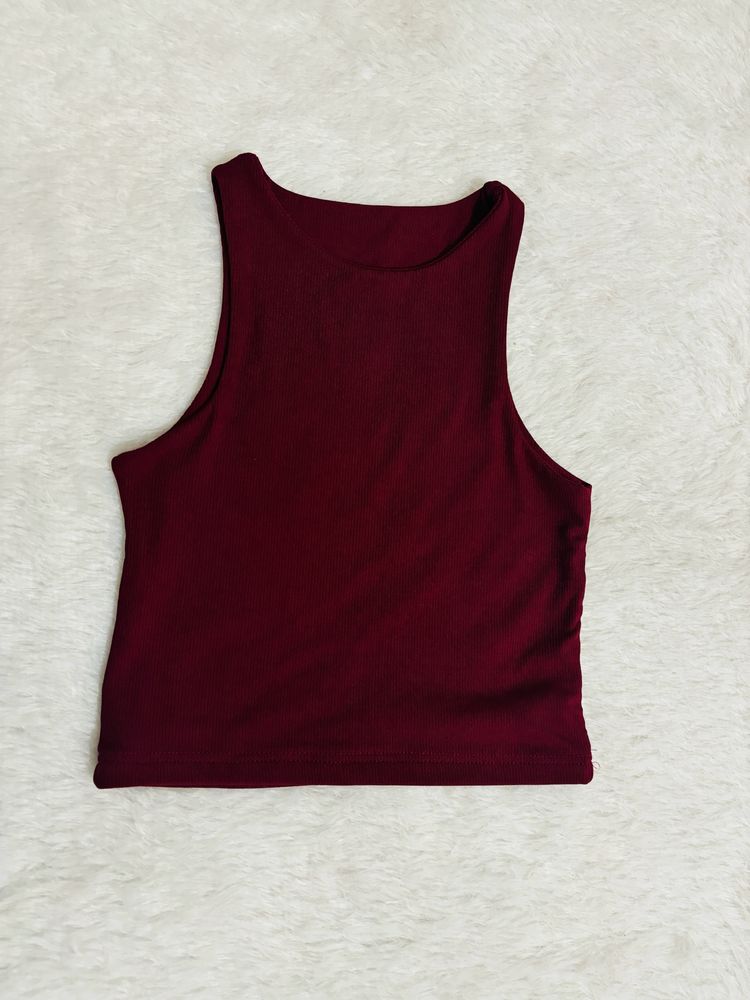 Maroon Crop Top