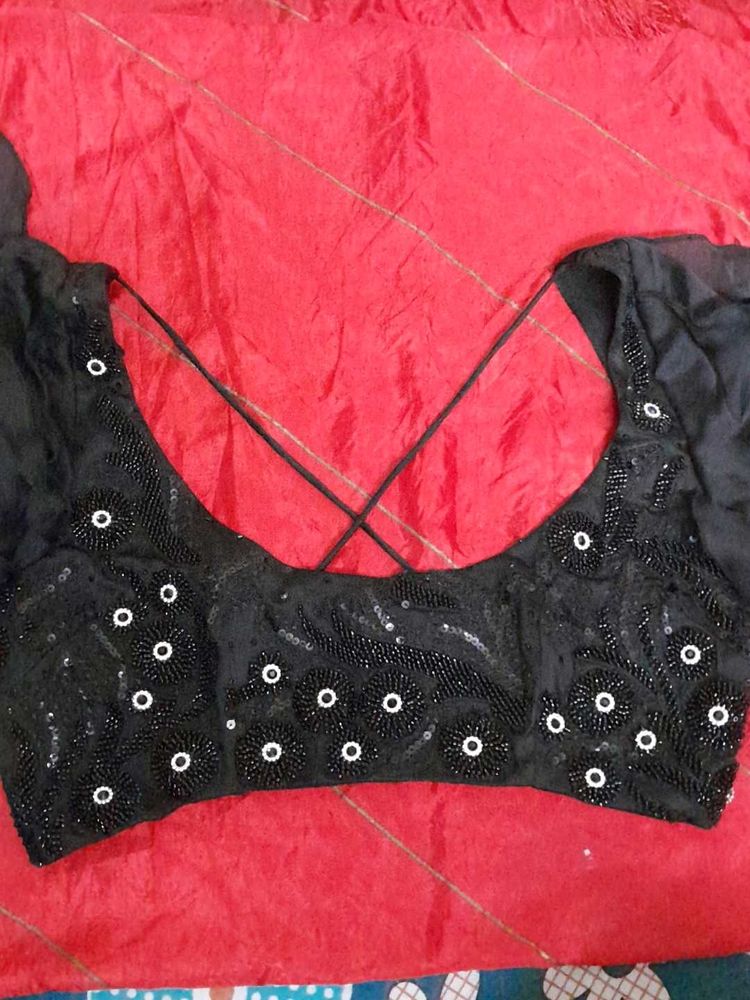 Women Black Embellished Blouse