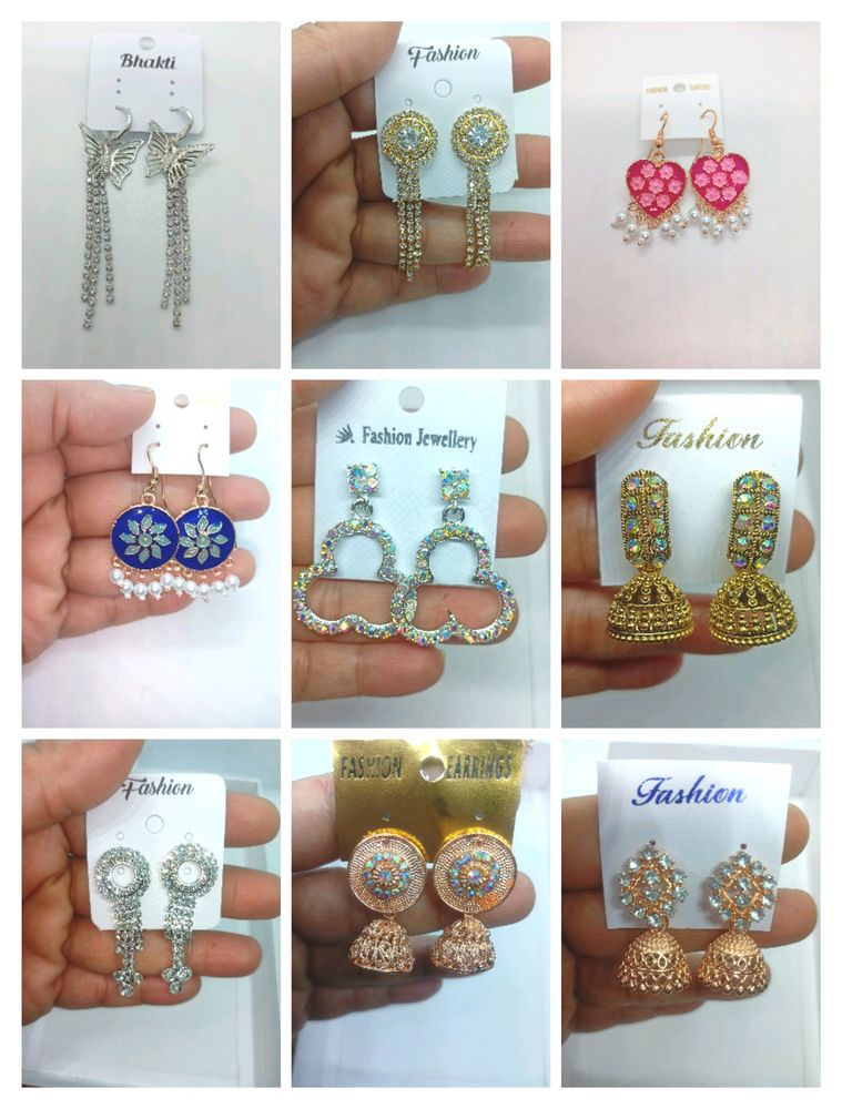 30 RsOff Sale OfPack Of 9 Brand New Earrings