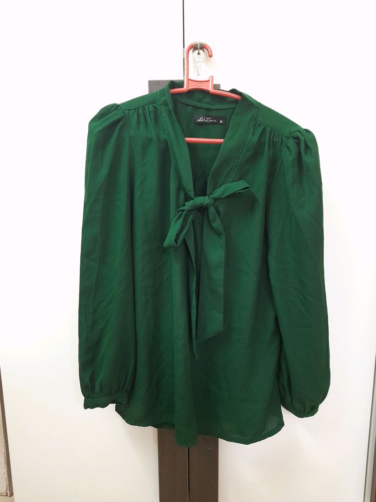 Korean Style Green Bow Top S