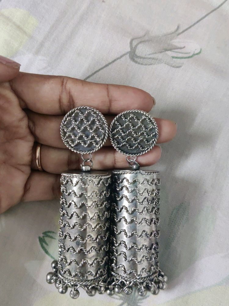 ❗ Price Update ❗Oxidised Silver Jhumkas