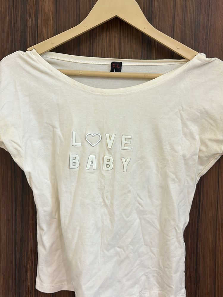 White Crop Tshirt