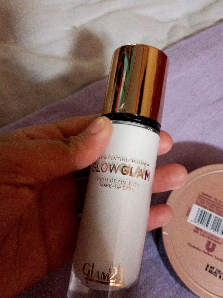 Glam 21 Primer Wid Rose Powder Sunscreen Free