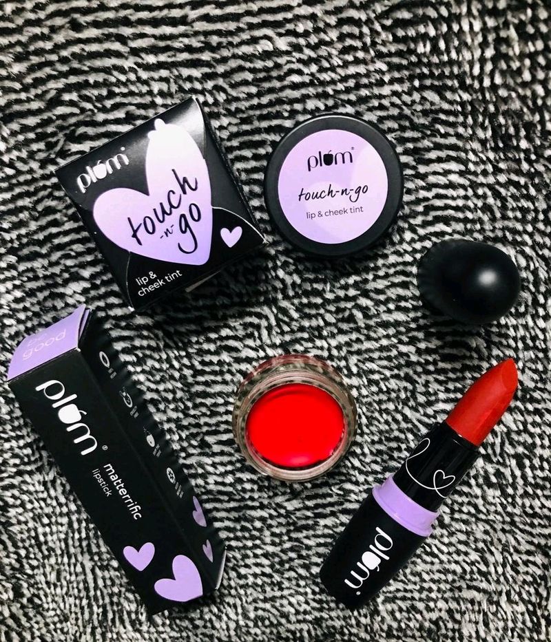 Plum Lipstick N Lip & Cheek Tint Combo