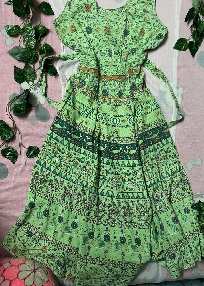 Cute Green Cotton Dress🧚🏻‍♀️