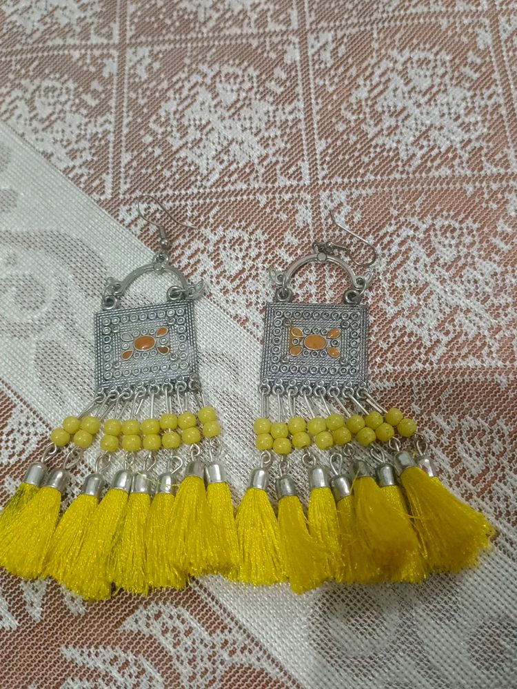 Yellow Colour Earrings.