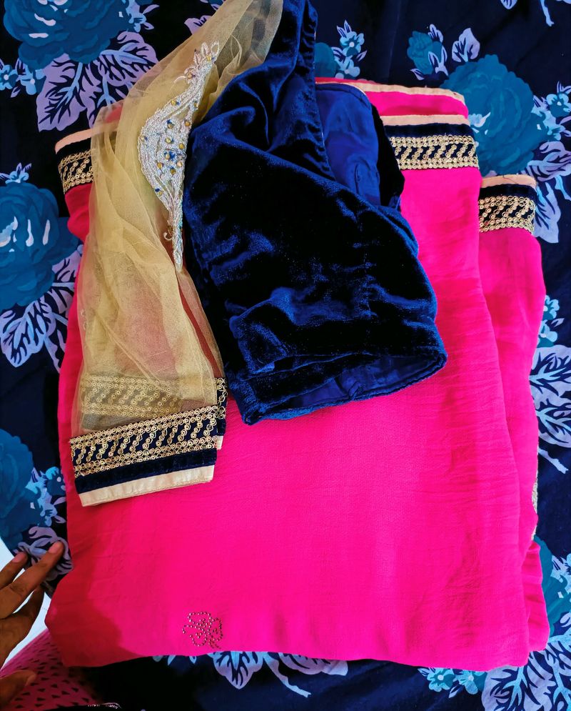 Pretty Pink Designer Saree