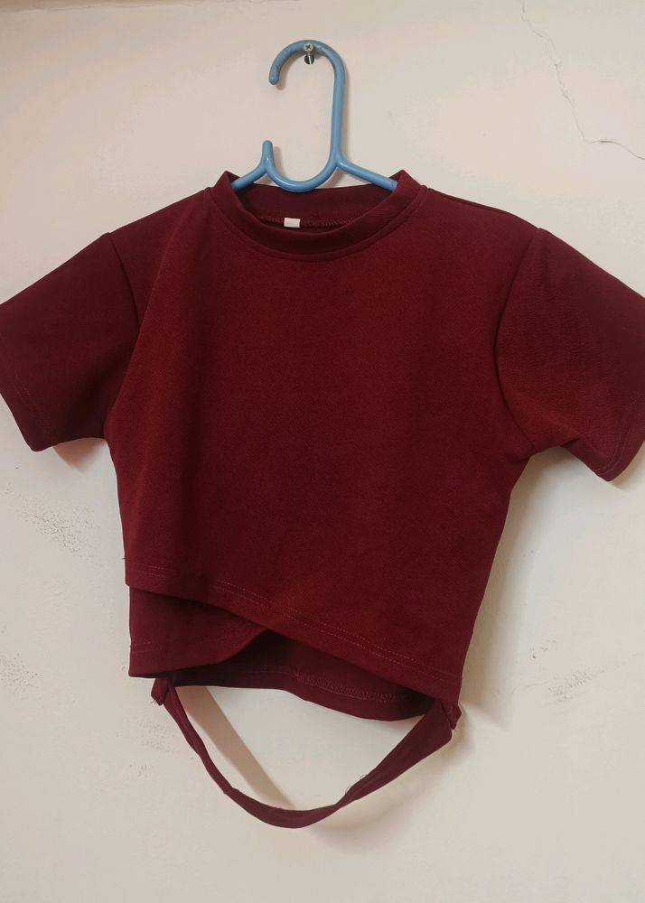 Maroon Crop Top