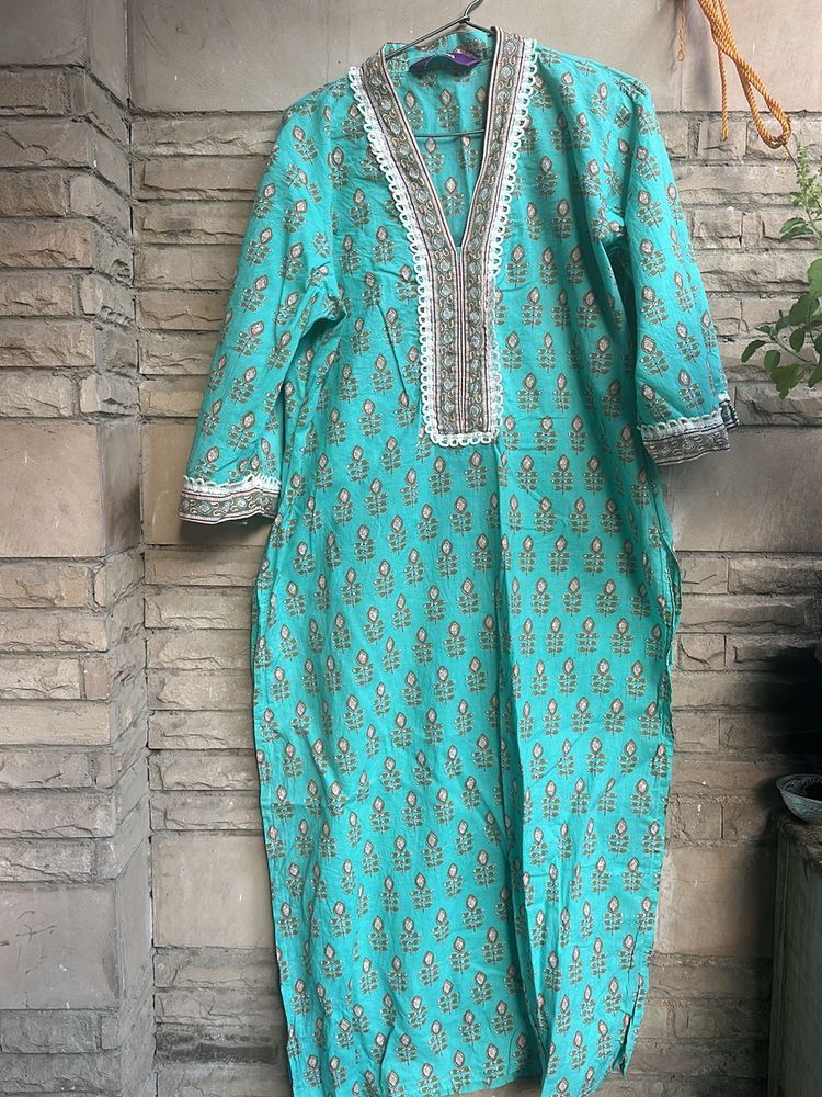 Libas Motifs Printed Sea Green Kurta Set