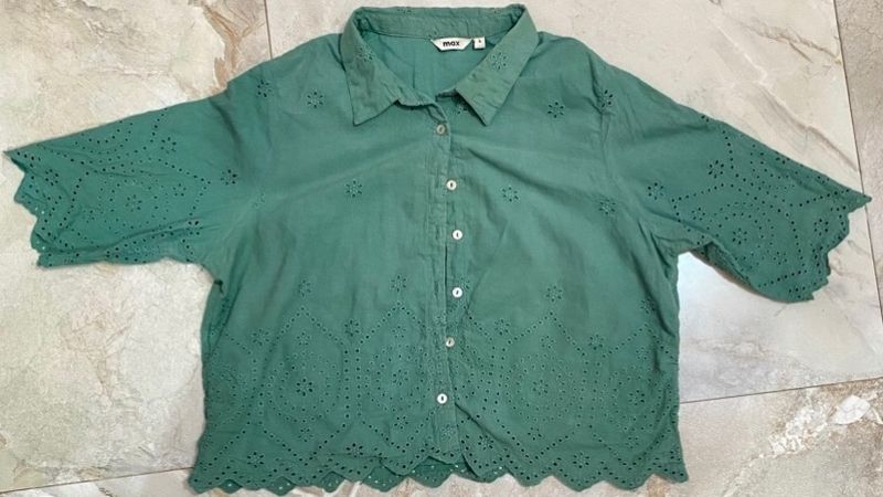 Sea Green Crop Shirt