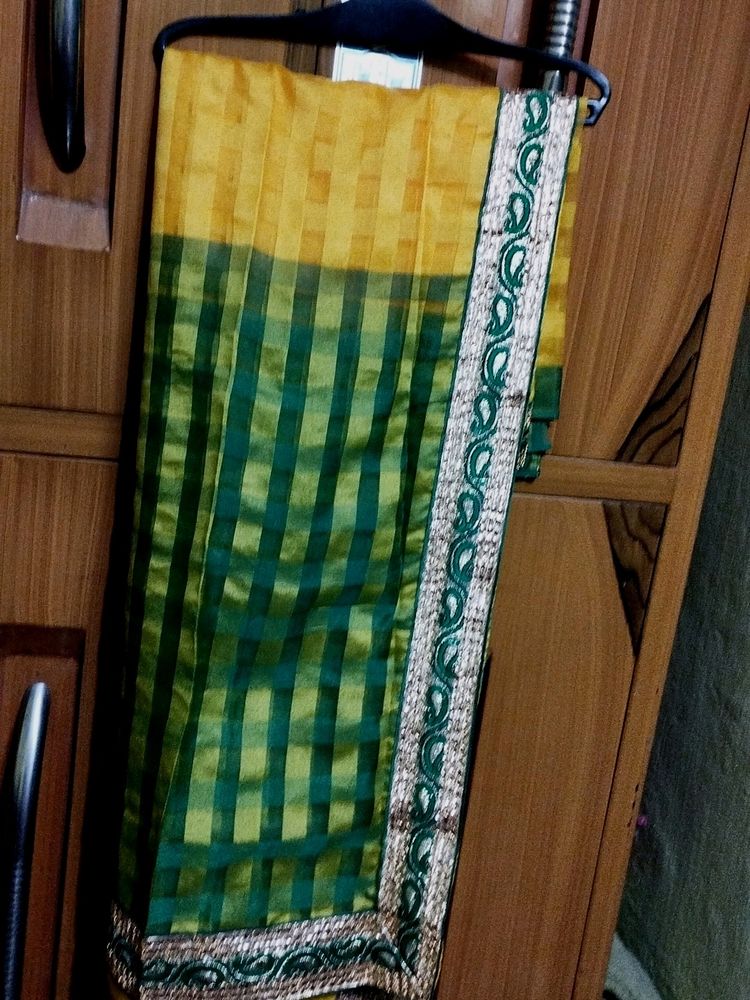 Yellow -Green Saree