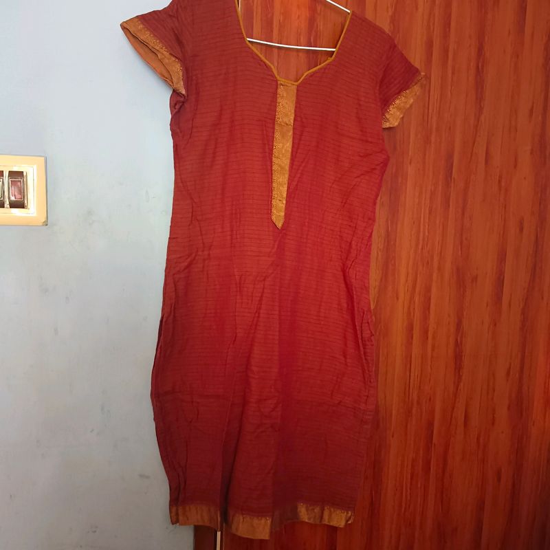 Silk Cotton Kurta with salwar/Pant