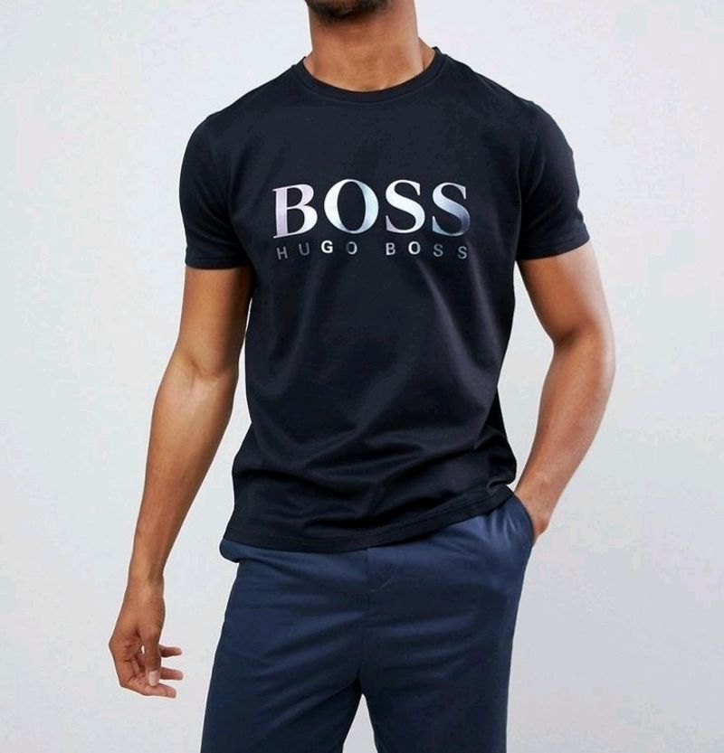 BOSS Reflective And Embossed Logo T-Shirt in Black