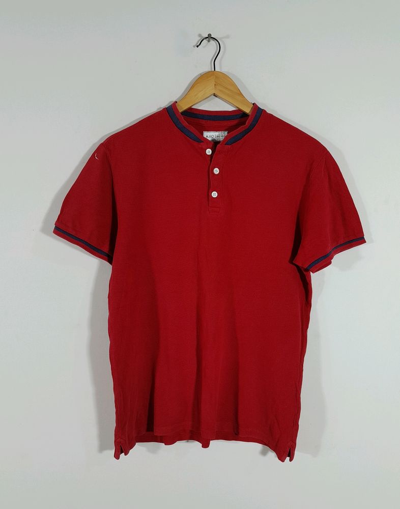 Red  Close Neck T-Shirt (Men's)