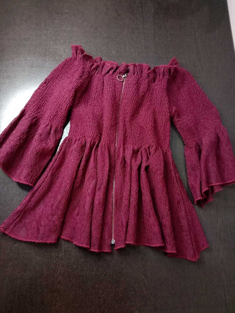 Maroon Top For Women ( Size-S)