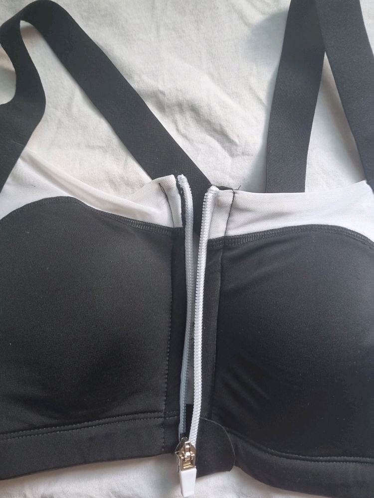 Black And White Gym Bra